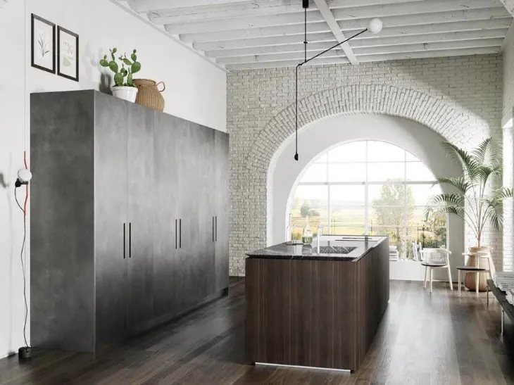 System kitchen with island in Artigianale oak by Atelier Interni