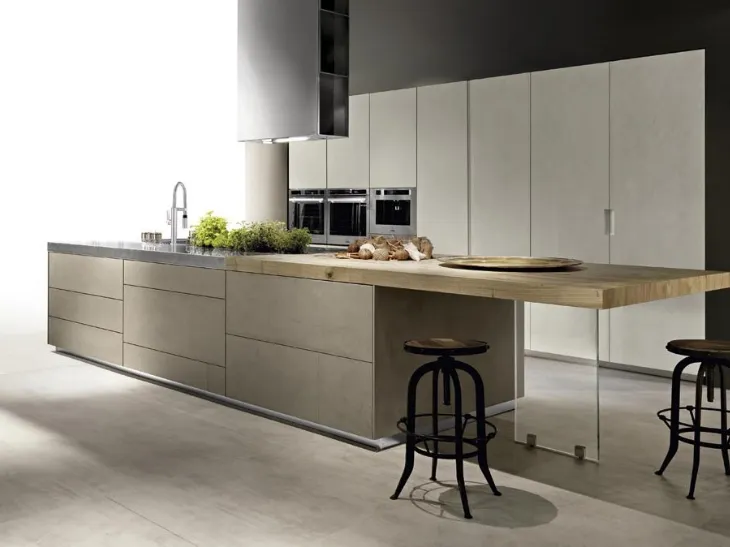 Modern kitchen in Limha concrete by Miton